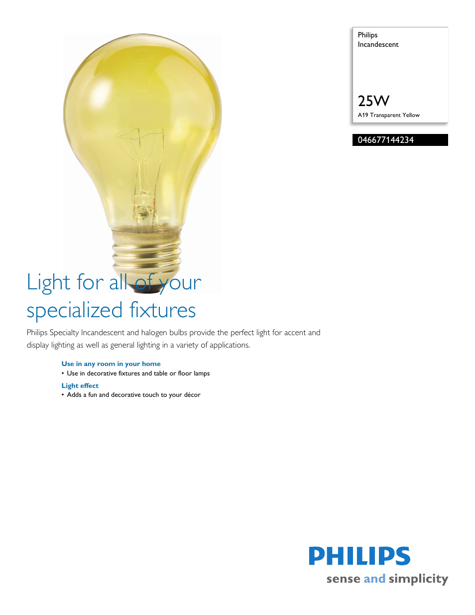 Philips 046677144234 User Manual | 2 pages