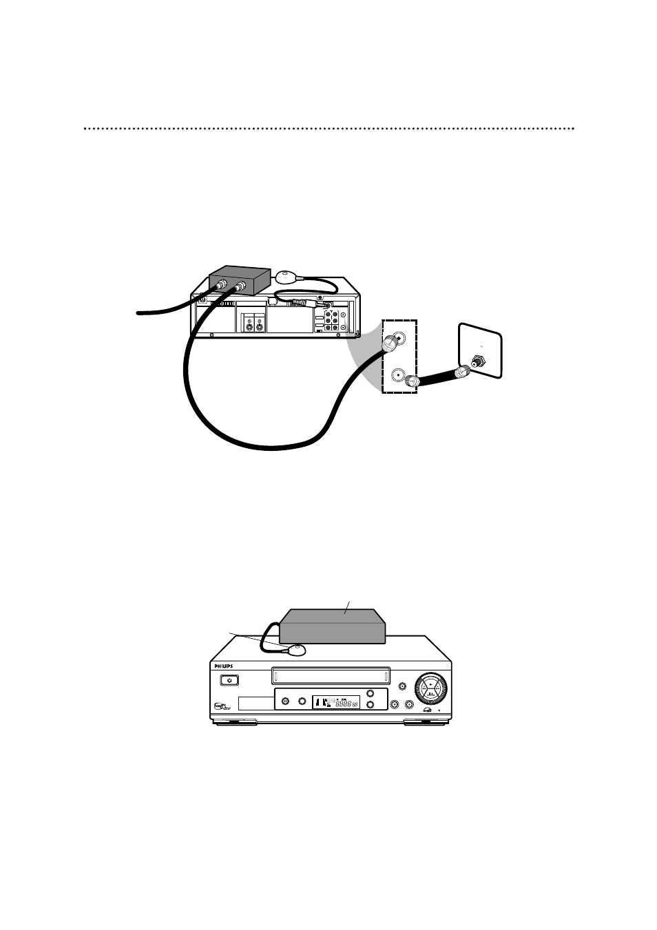 Connecting the controller 49, Cable box/dbs controller, Back of tv (example) | Philips VR960BPH99 User Manual | Page 49 / 71