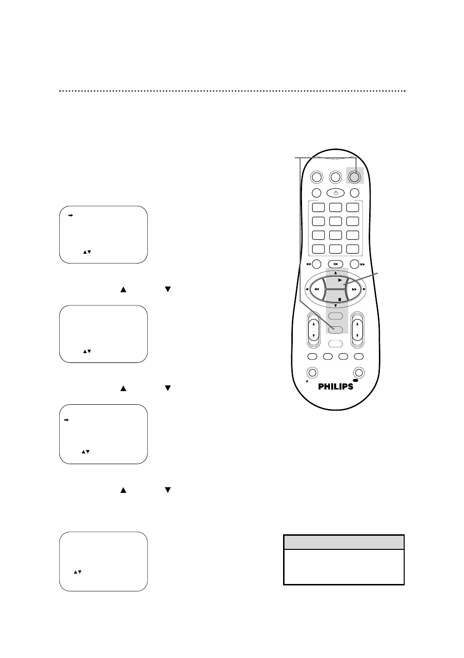 52 setting the controller to operate a dbs, Helpful hint, Turn on the dbs. select a channel other than 205 | Press the vcr button, then press the menu button | Philips VR960BPH99 User Manual | Page 52 / 71