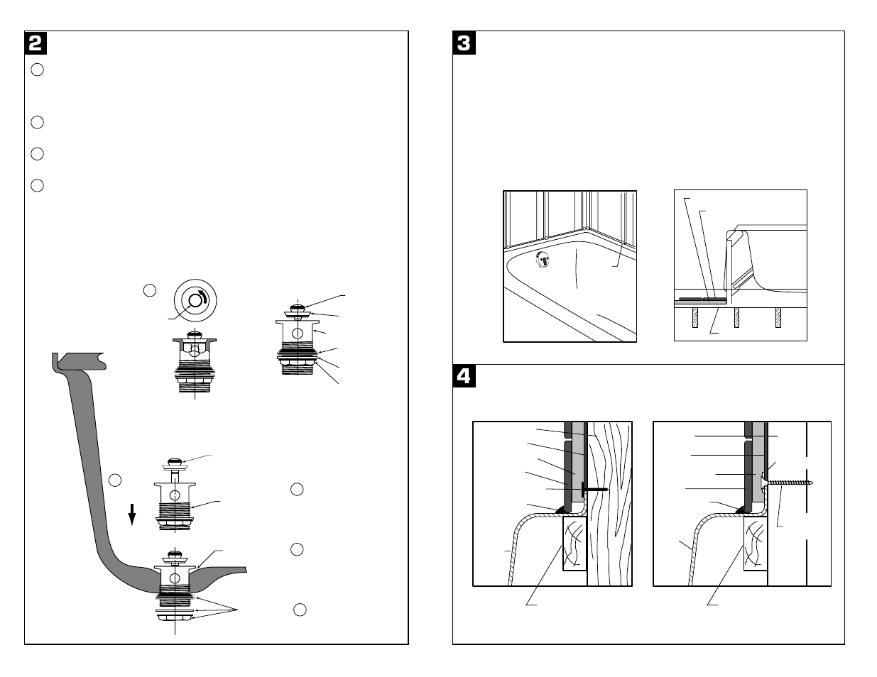 Installation, Drain installation | American Standard 2390.202 User Manual | Page 4 / 12