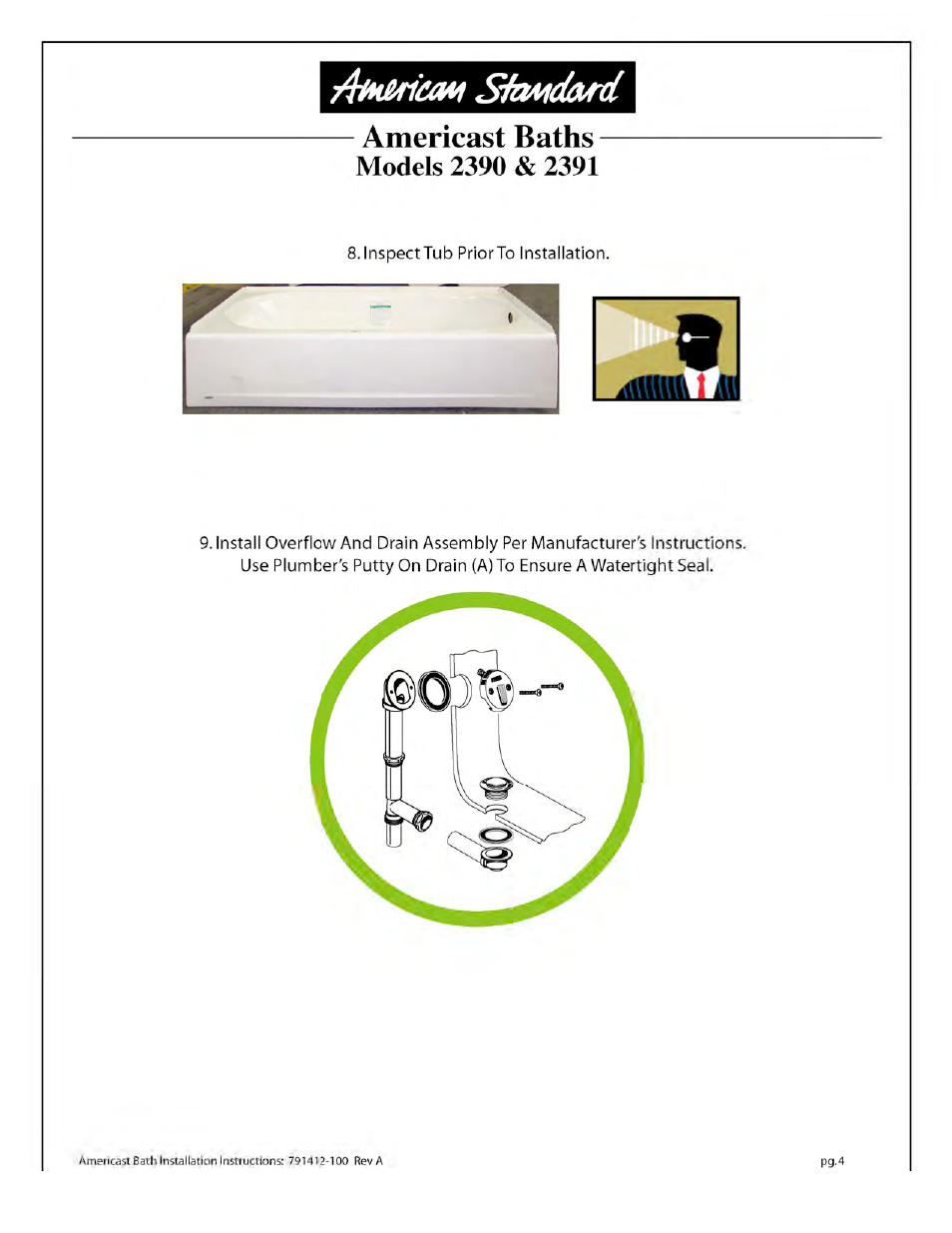 American Standard 2390.202 User Manual | Page 8 / 12