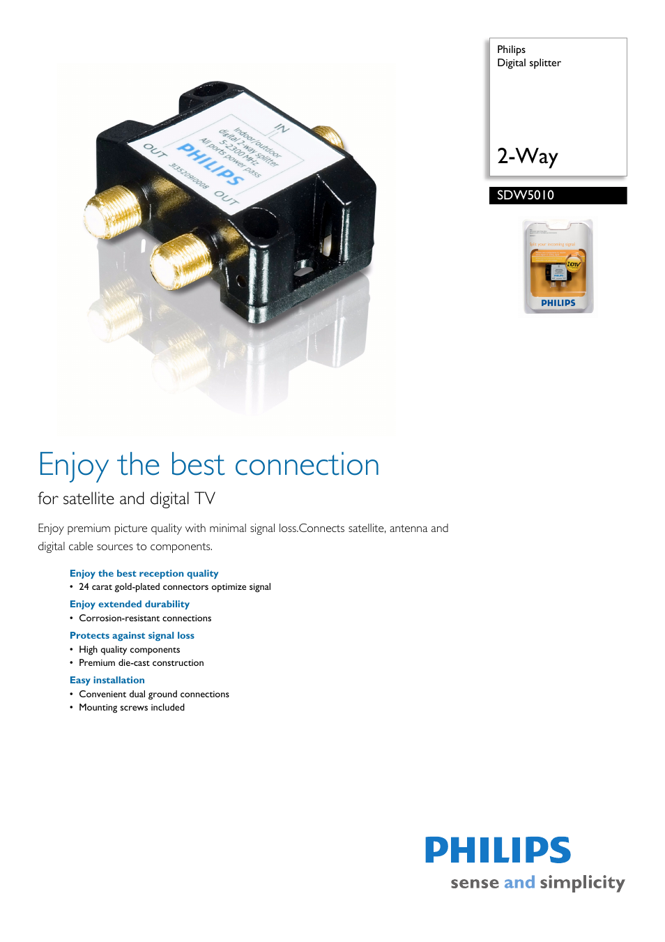 Philips SDW5010-17 User Manual | 2 pages