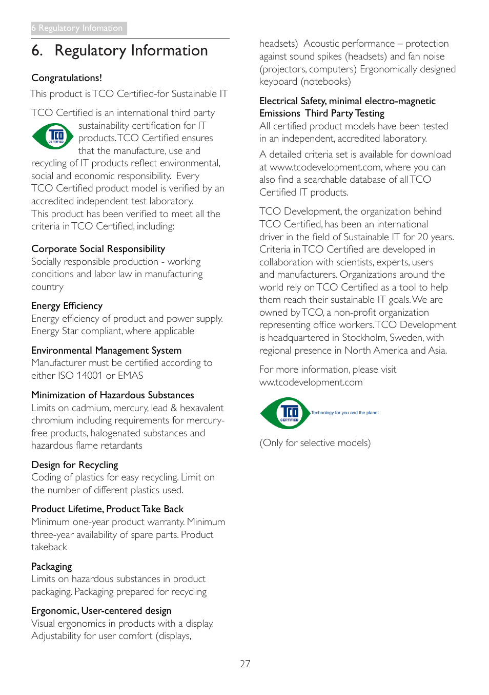 Regulatory information | Philips 19B4LCB5-27 User Manual | Page 29 / 46