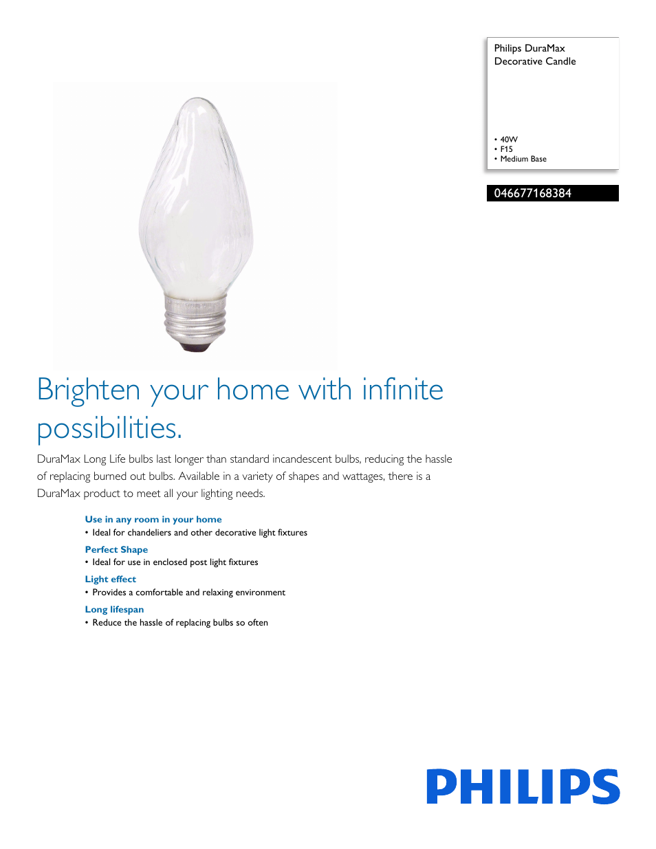 Philips 046677168384 User Manual | 2 pages