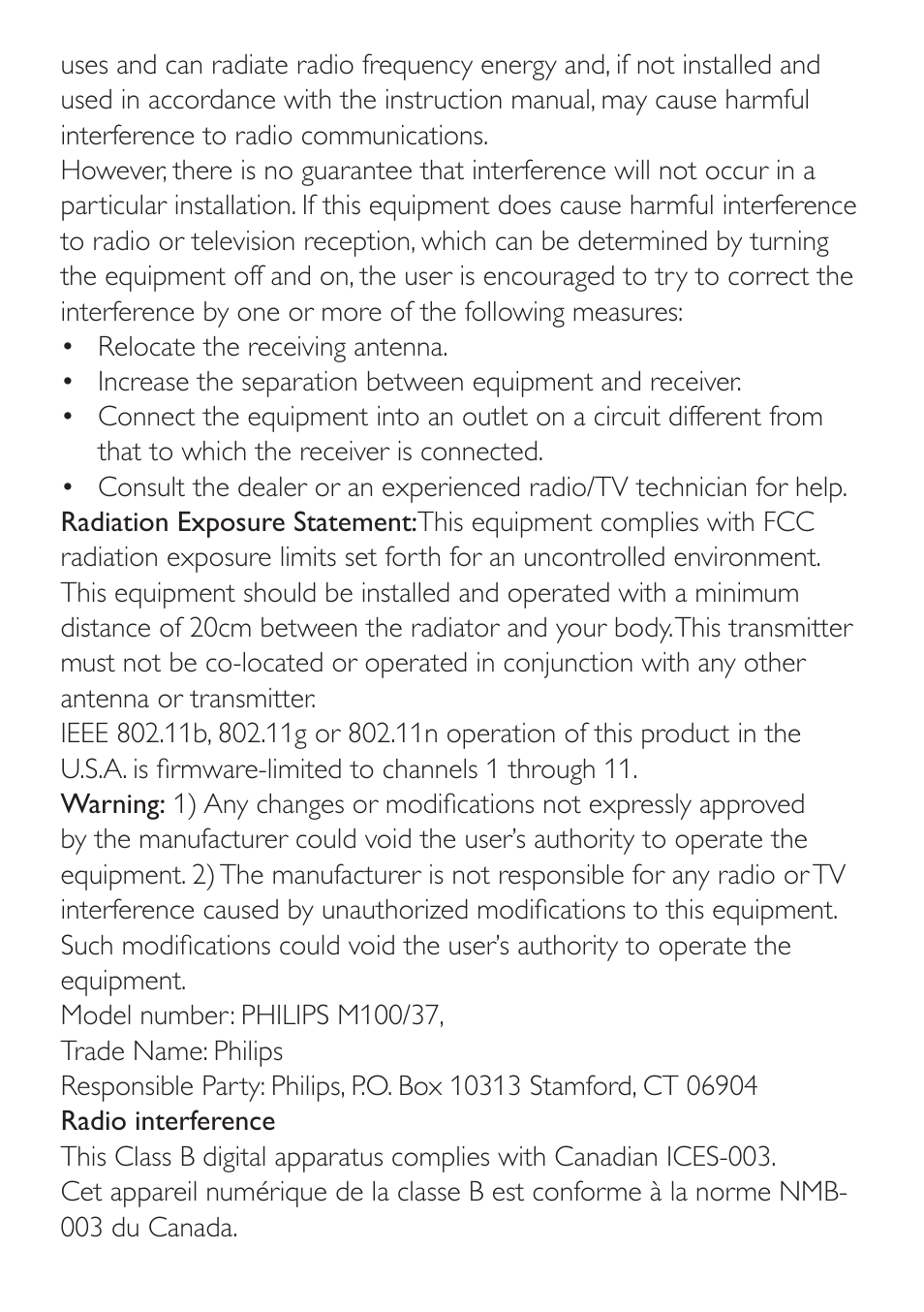 Philips M100-37 User Manual | Page 17 / 53