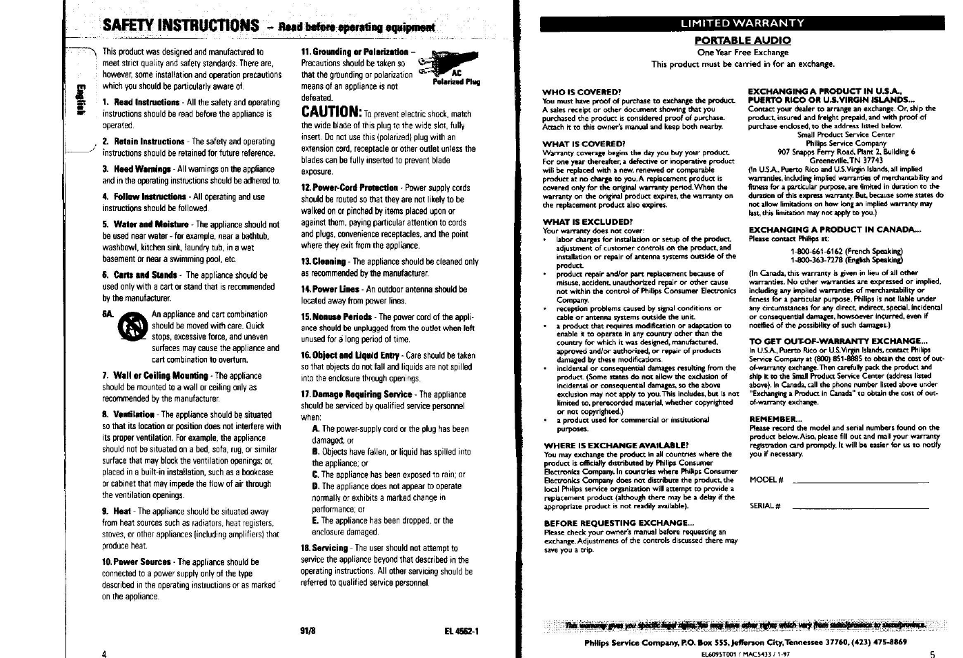 Caution | Philips AZ1202-17 User Manual | Page 2 / 7