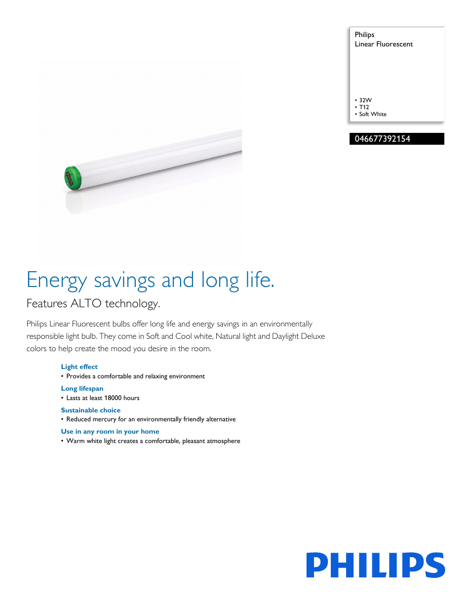Philips 046677392154 User Manual | 2 pages