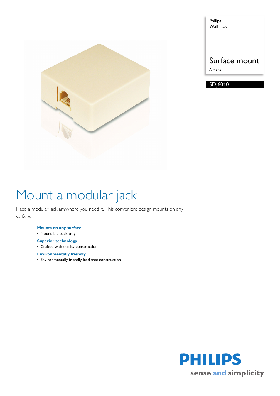 Philips SDJ6010-17 User Manual | 2 pages