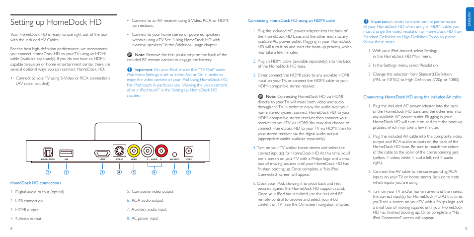 Setting up homedock hd | Philips DLA99901-17 User Manual | Page 5 / 14