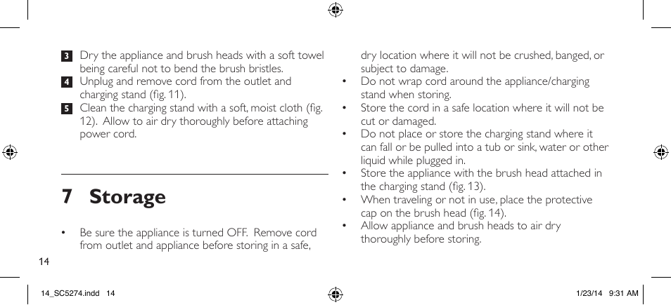 7 storage | Philips SC5274-10 User Manual | Page 16 / 64
