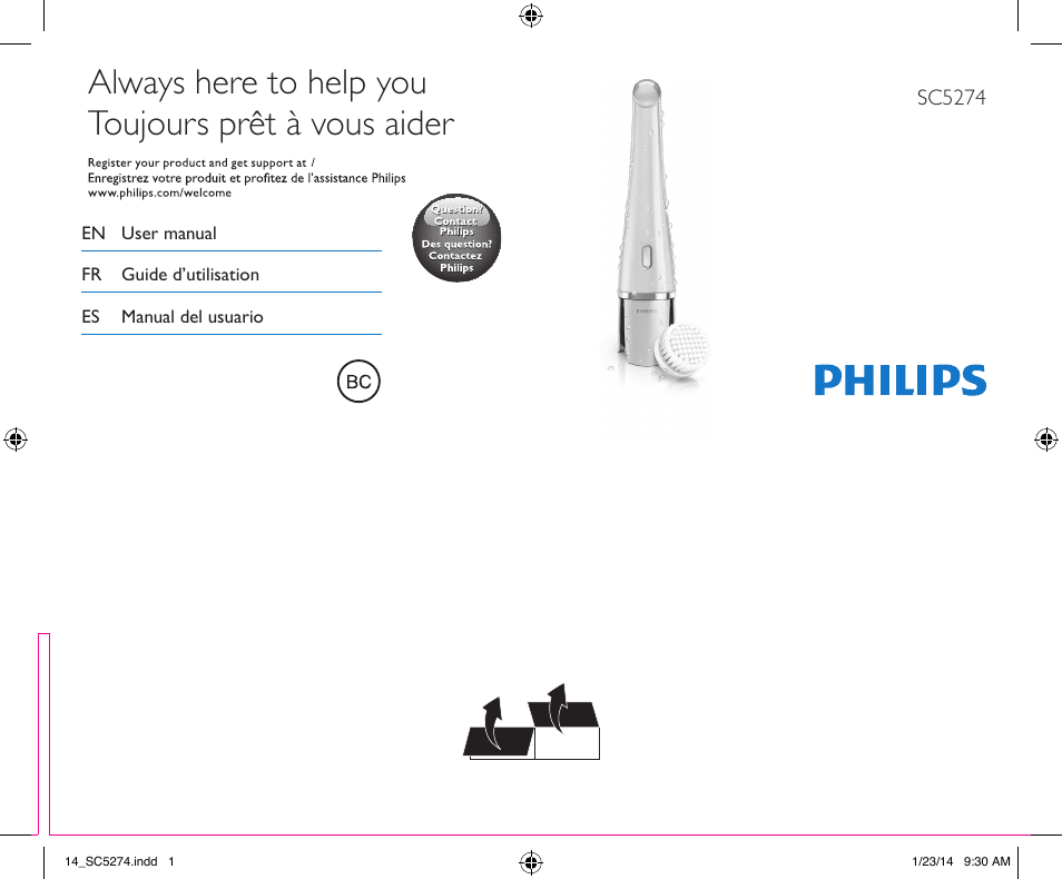 Always here to help you toujours prêt à vous aider | Philips SC5274-10 User Manual | Page 2 / 64
