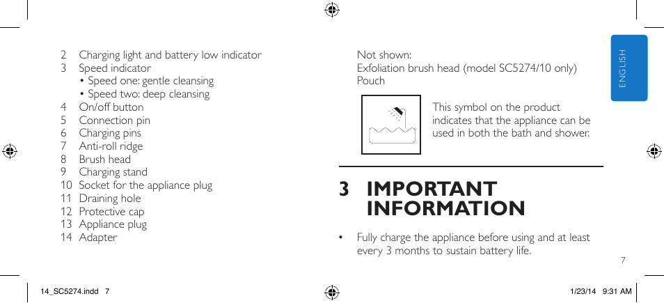 3 important information | Philips SC5274-10 User Manual | Page 9 / 64