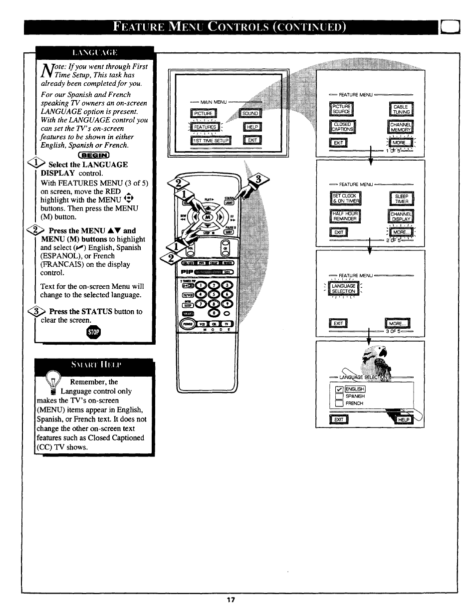 Eature, Ontrous, Continued | Philips MX3690B User Manual | Page 17 / 48