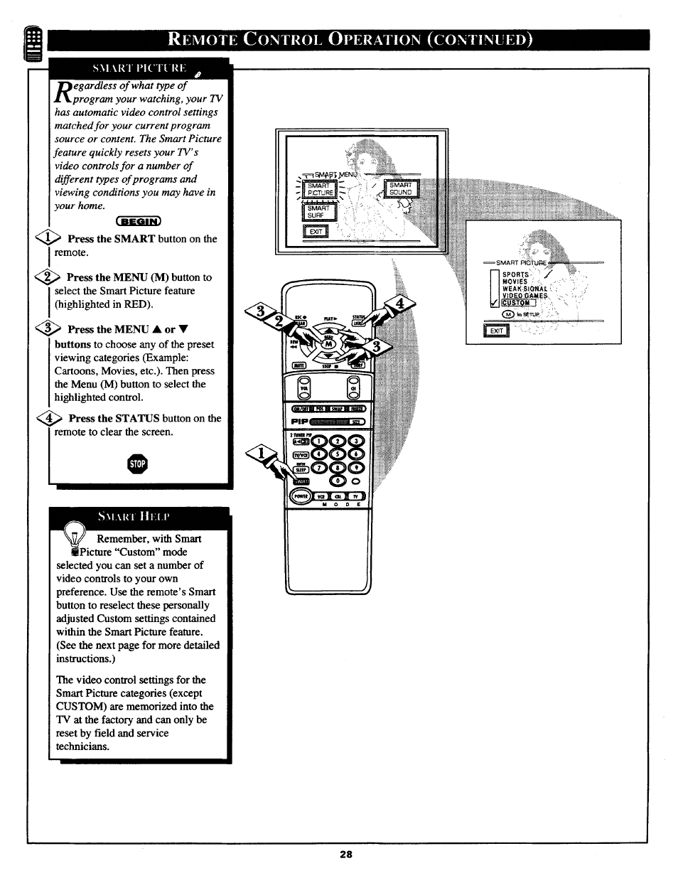 Emote, Ontrol, Peration | Continued | Philips MX3690B User Manual | Page 28 / 48