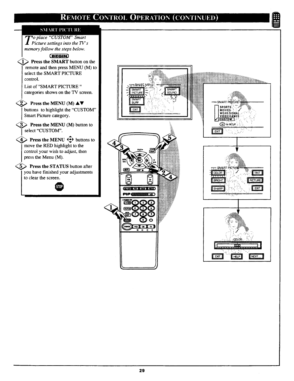 Emote, Ontrol, Peration | Continued | Philips MX3690B User Manual | Page 29 / 48