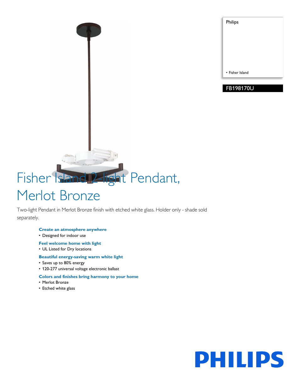 Philips FB198170U User Manual | 2 pages