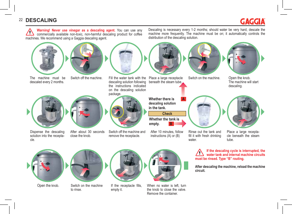 Descaling | Philips 711902324 User Manual | Page 22 / 88