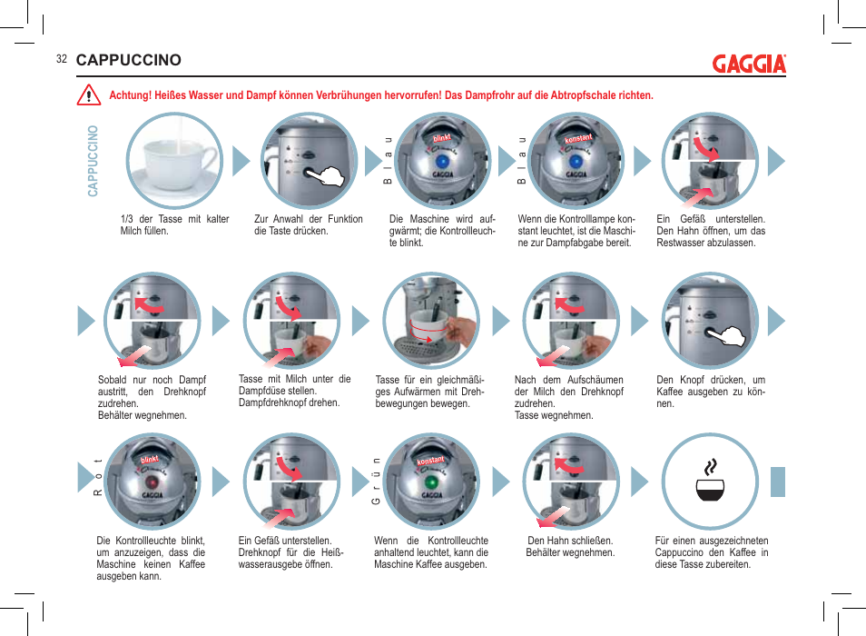 Cappuccino | Philips 711902324 User Manual | Page 32 / 88