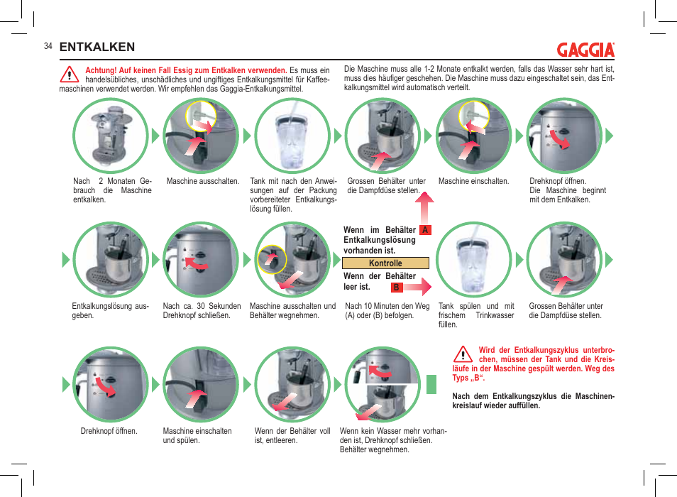 Entkalken | Philips 711902324 User Manual | Page 34 / 88