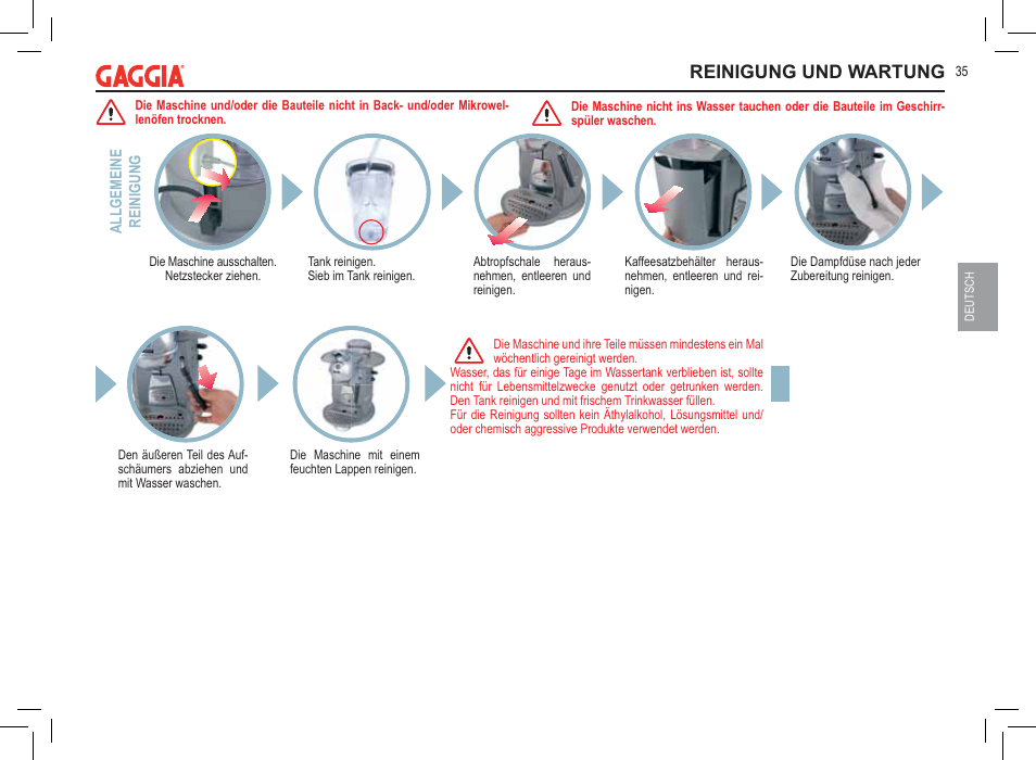 Reinigung und wartung | Philips 711902324 User Manual | Page 35 / 88