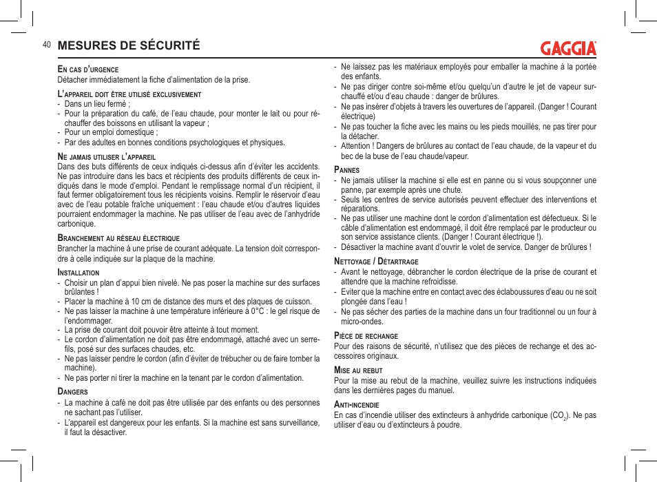 Mesures de sécurité | Philips 711902324 User Manual | Page 40 / 88