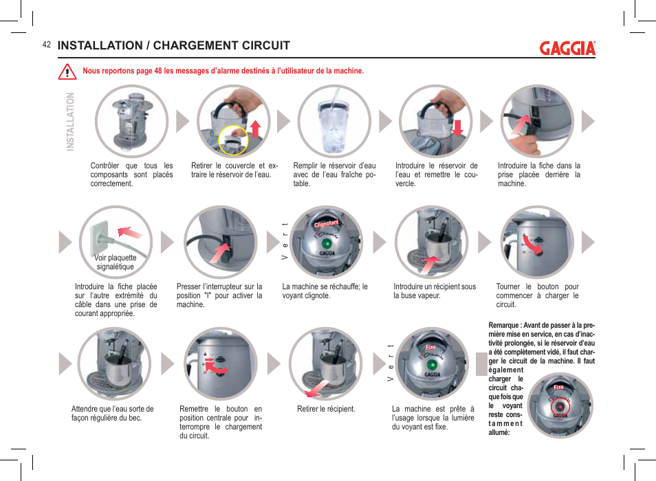 Installation / chargement circuit | Philips 711902324 User Manual | Page 42 / 88