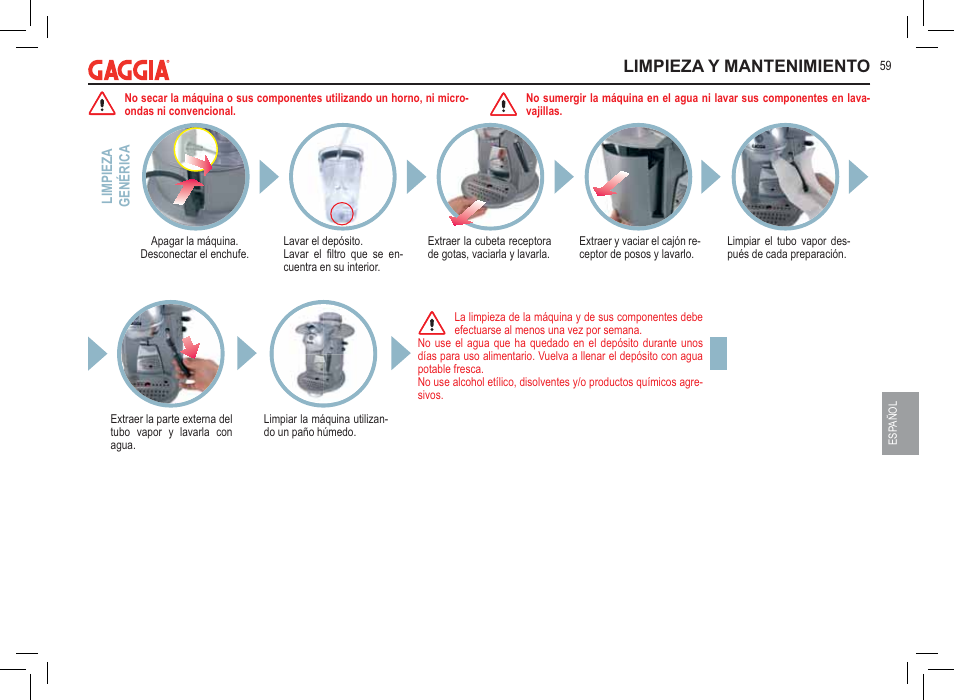 Limpieza y mantenimiento | Philips 711902324 User Manual | Page 59 / 88