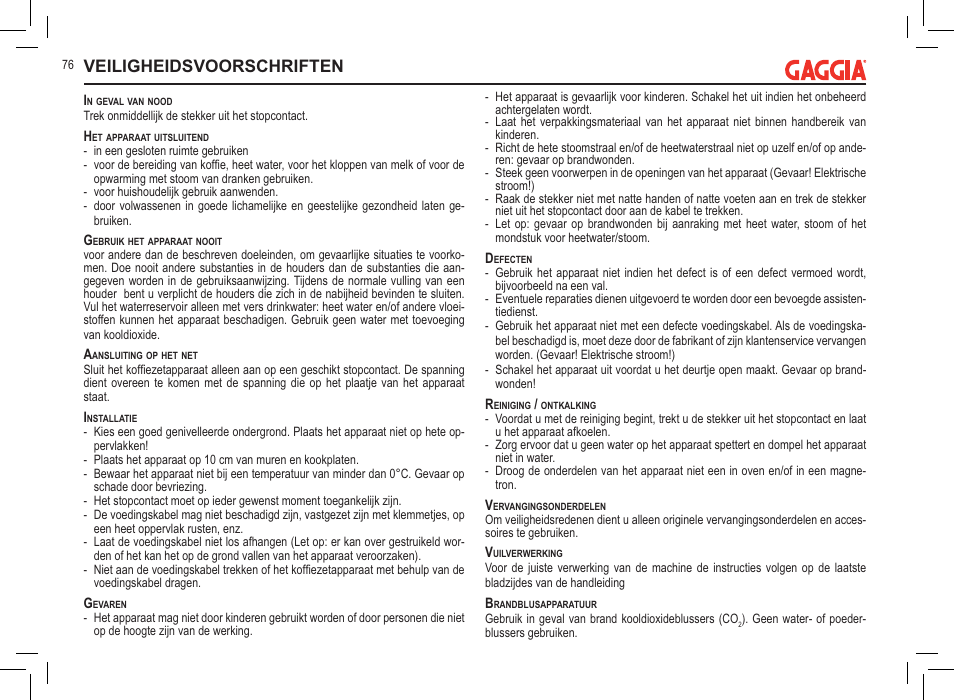 Veiligheidsvoorschriften | Philips 711902324 User Manual | Page 76 / 88