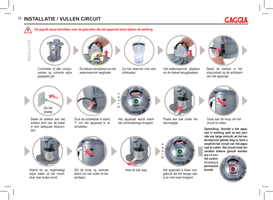 Installatie / vullen circuit | Philips 711902324 User Manual | Page 78 / 88