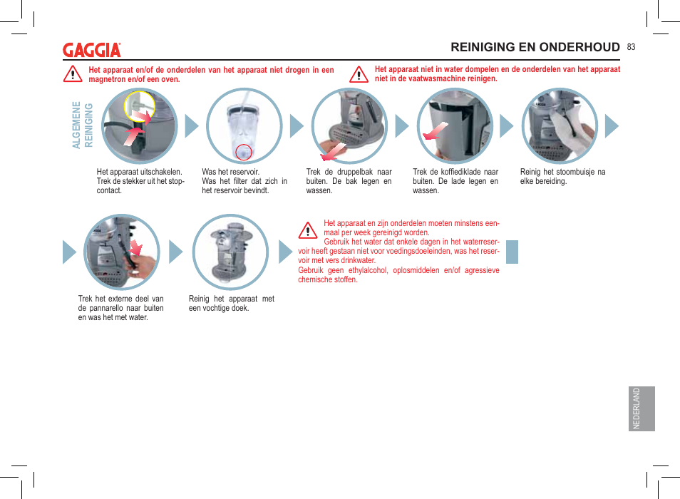 Reiniging en onderhoud | Philips 711902324 User Manual | Page 83 / 88