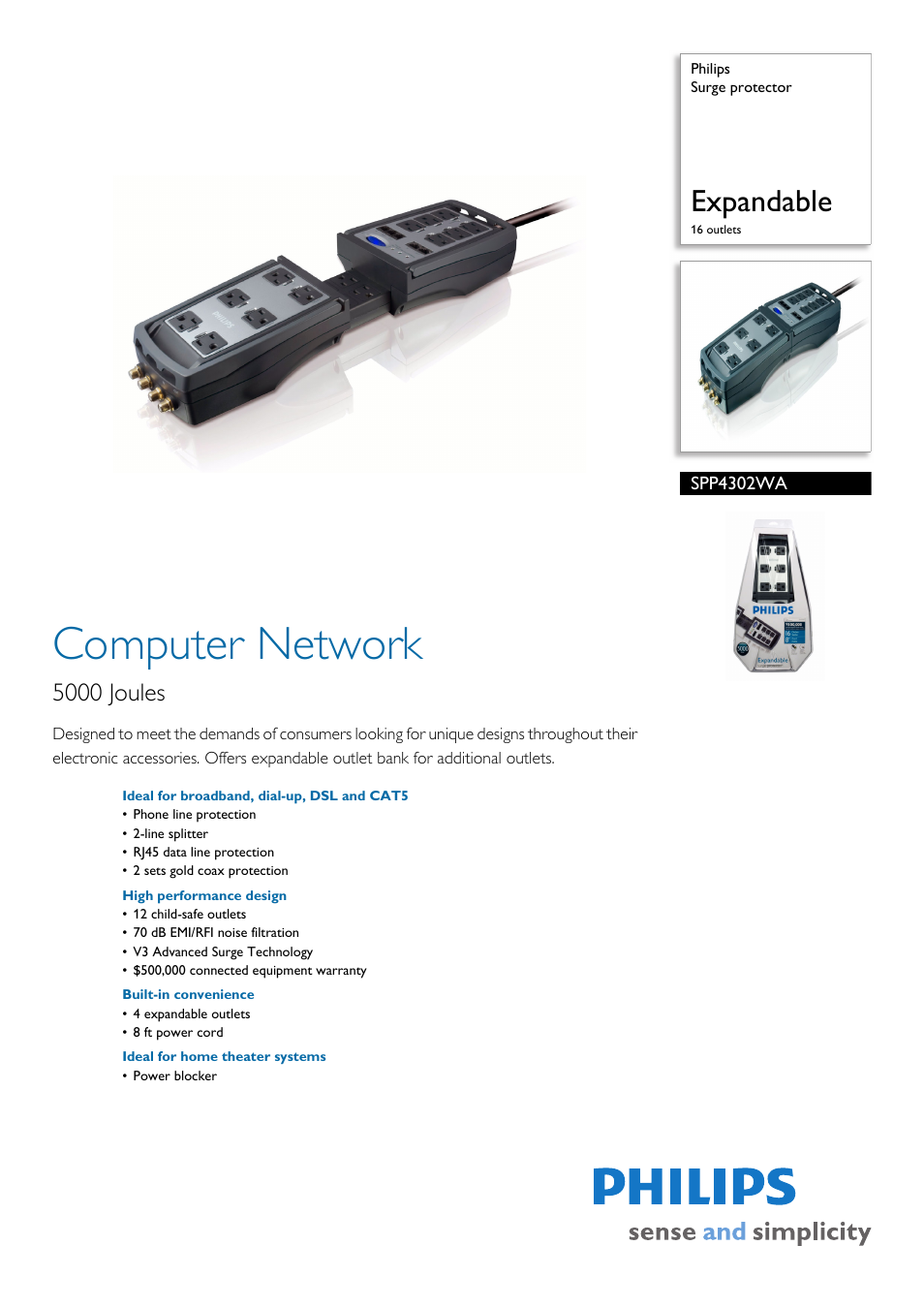 Philips SPP4302WA-17 User Manual | 2 pages