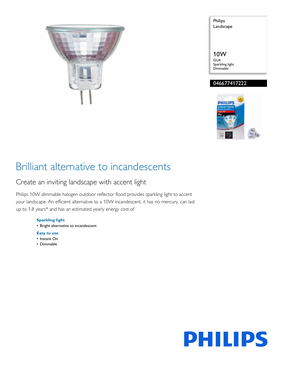 Philips 046677417222 User Manual | 2 pages