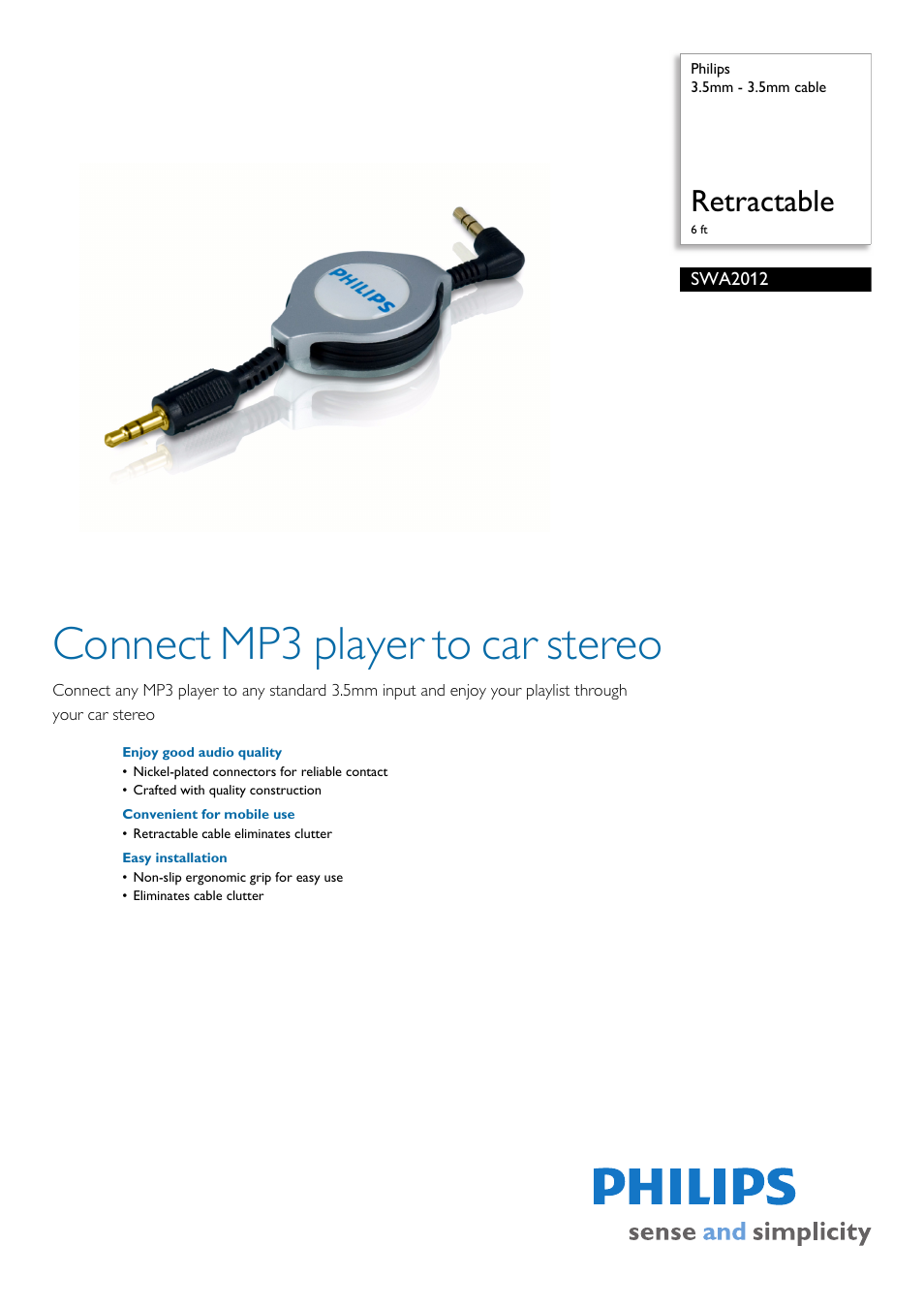 Philips SWA2012-17 User Manual | 2 pages