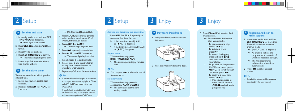 Setup, Enjoy | Philips DC290-37 User Manual | Page 2 / 2