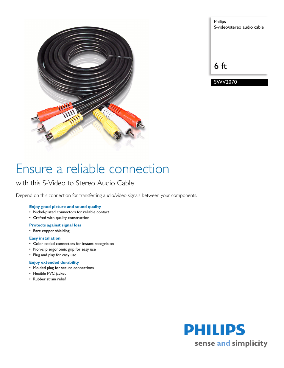 Philips SWV2070-17 User Manual | 2 pages