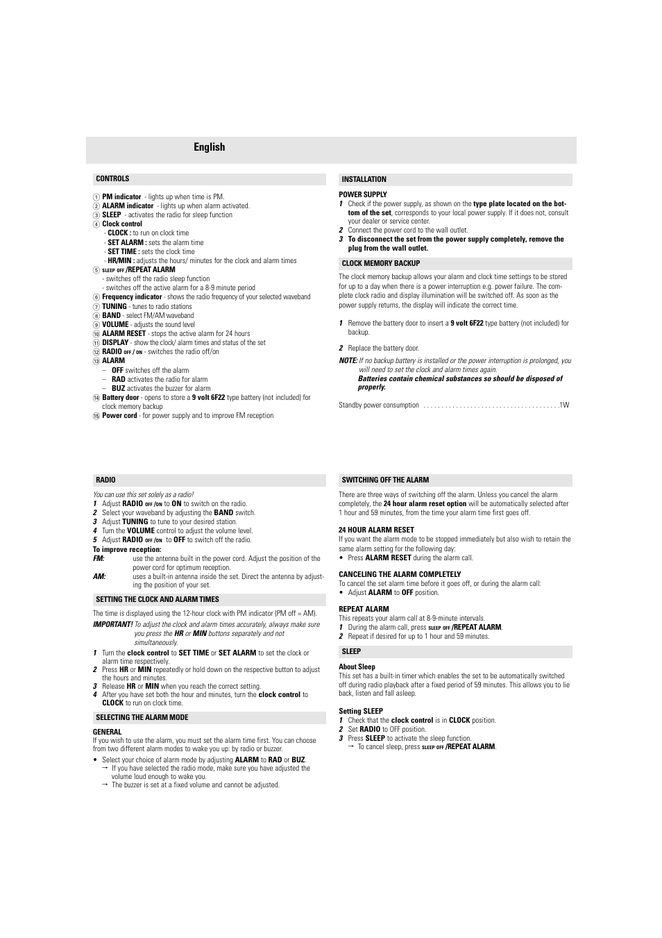 English | Philips AJ3125-37 User Manual | Page 3 / 4