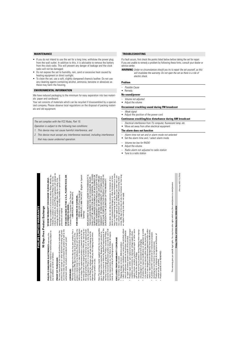 Philips AJ3125-37 User Manual | Page 4 / 4