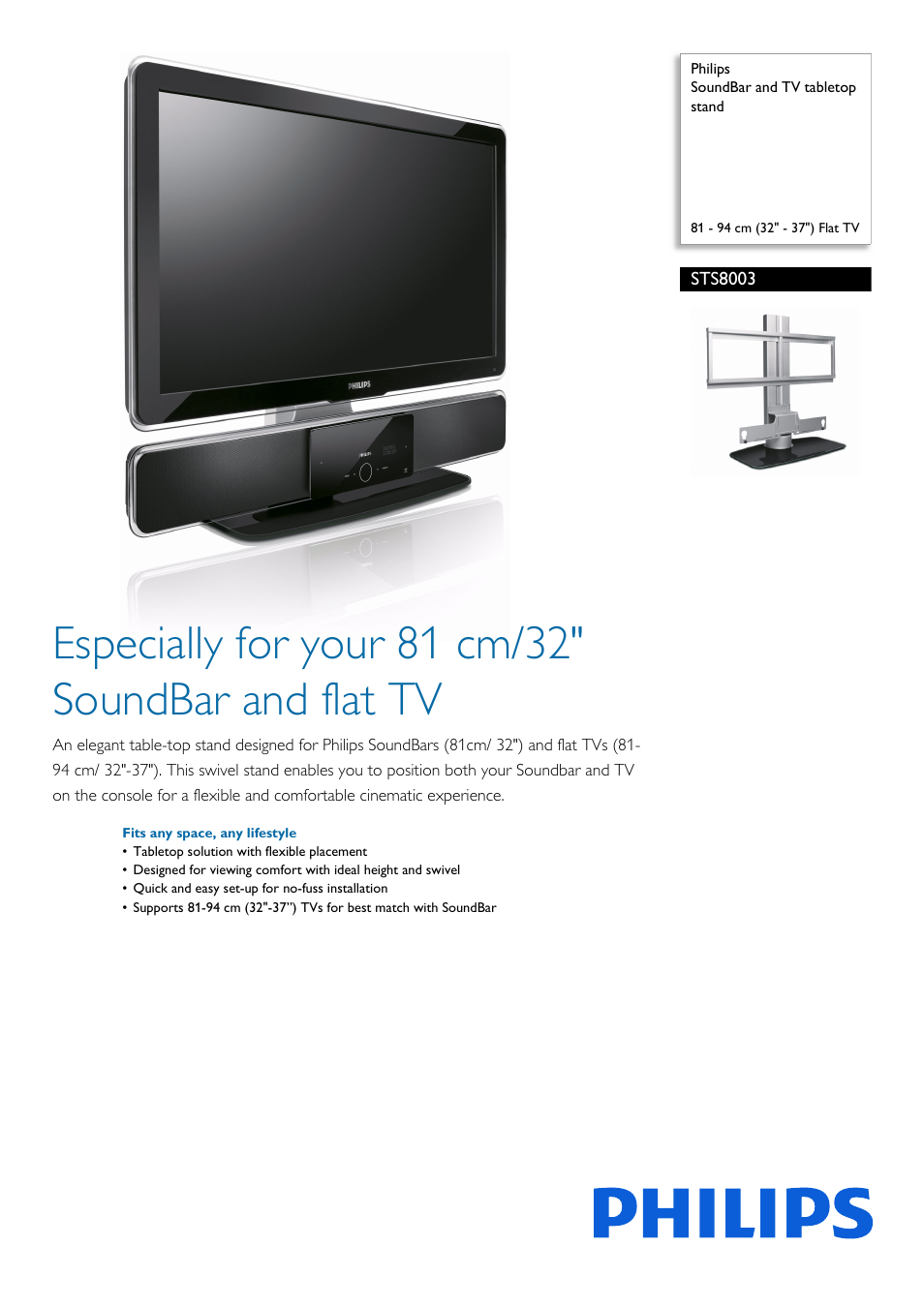 Philips STS8003-00 User Manual | 2 pages