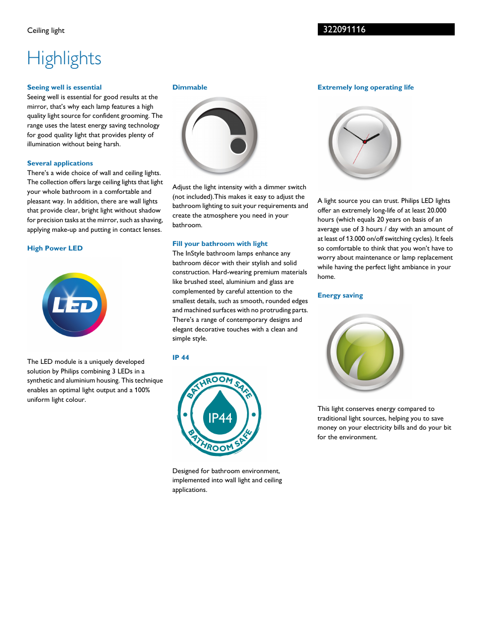 Highlights | Philips 322091116 User Manual | Page 2 / 3