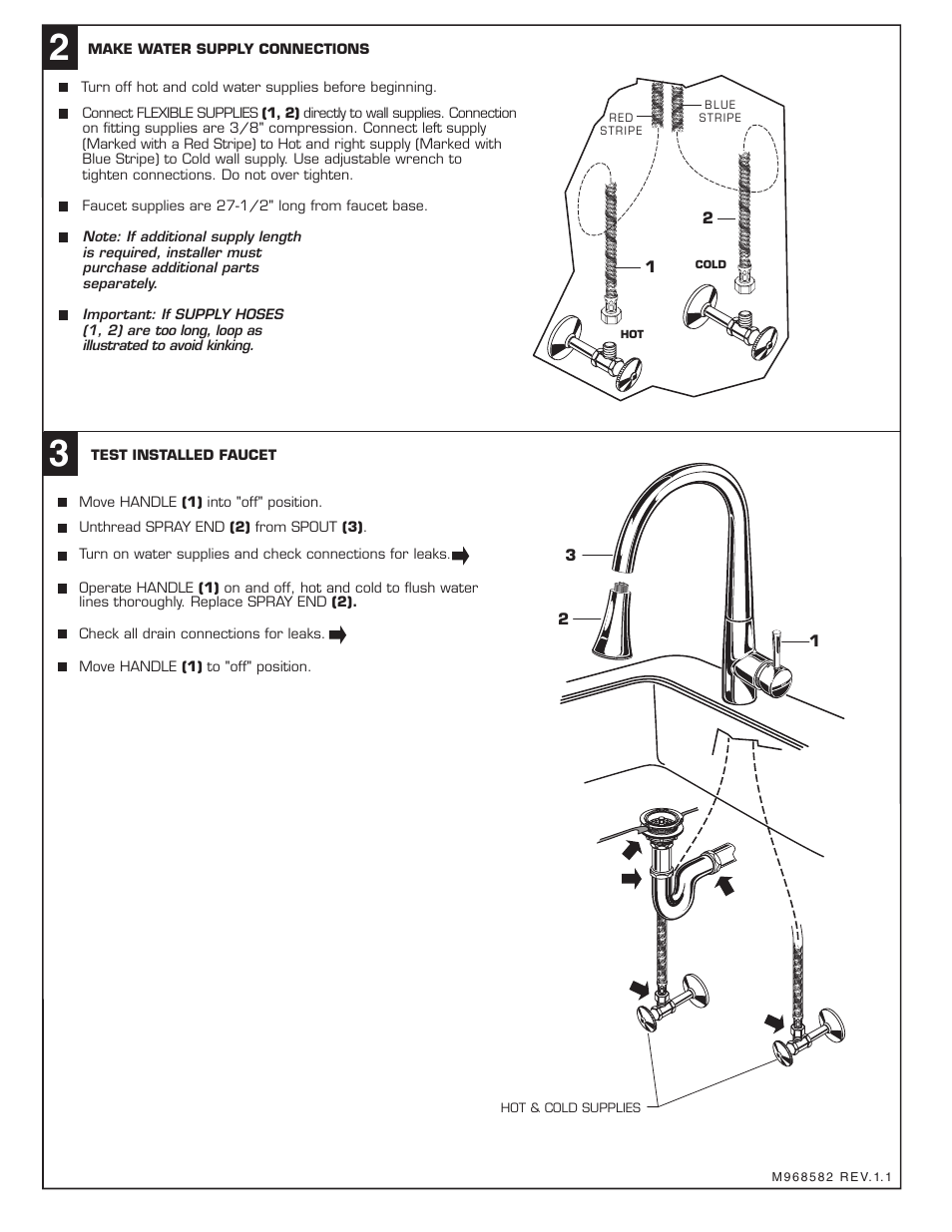 American Standard PEKOE EXTENDER M968582 User Manual | Page 2 / 3