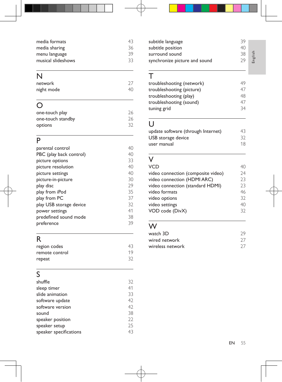 10 language code | Philips HTB5544D-F7 User Manual | Page 55 / 57