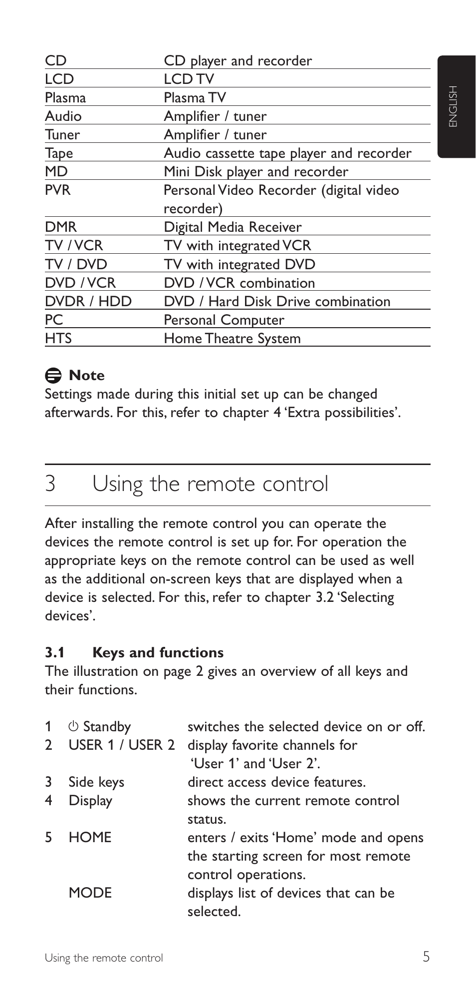 3using the remote control | Philips SRU8112-27 User Manual | Page 5 / 22