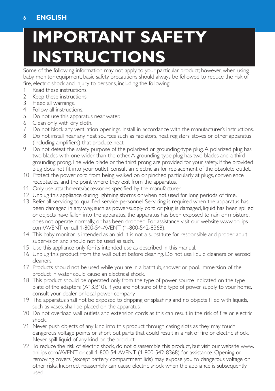 English, Important safety instructions | Philips SCD535-00 User Manual | Page 6 / 72