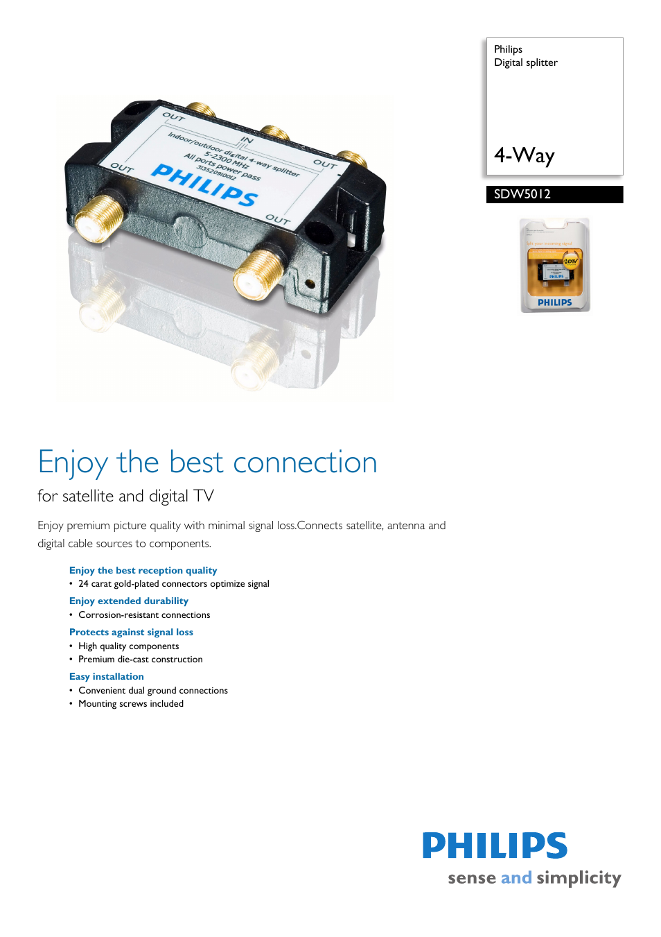 Philips SDW5012-17 User Manual | 2 pages