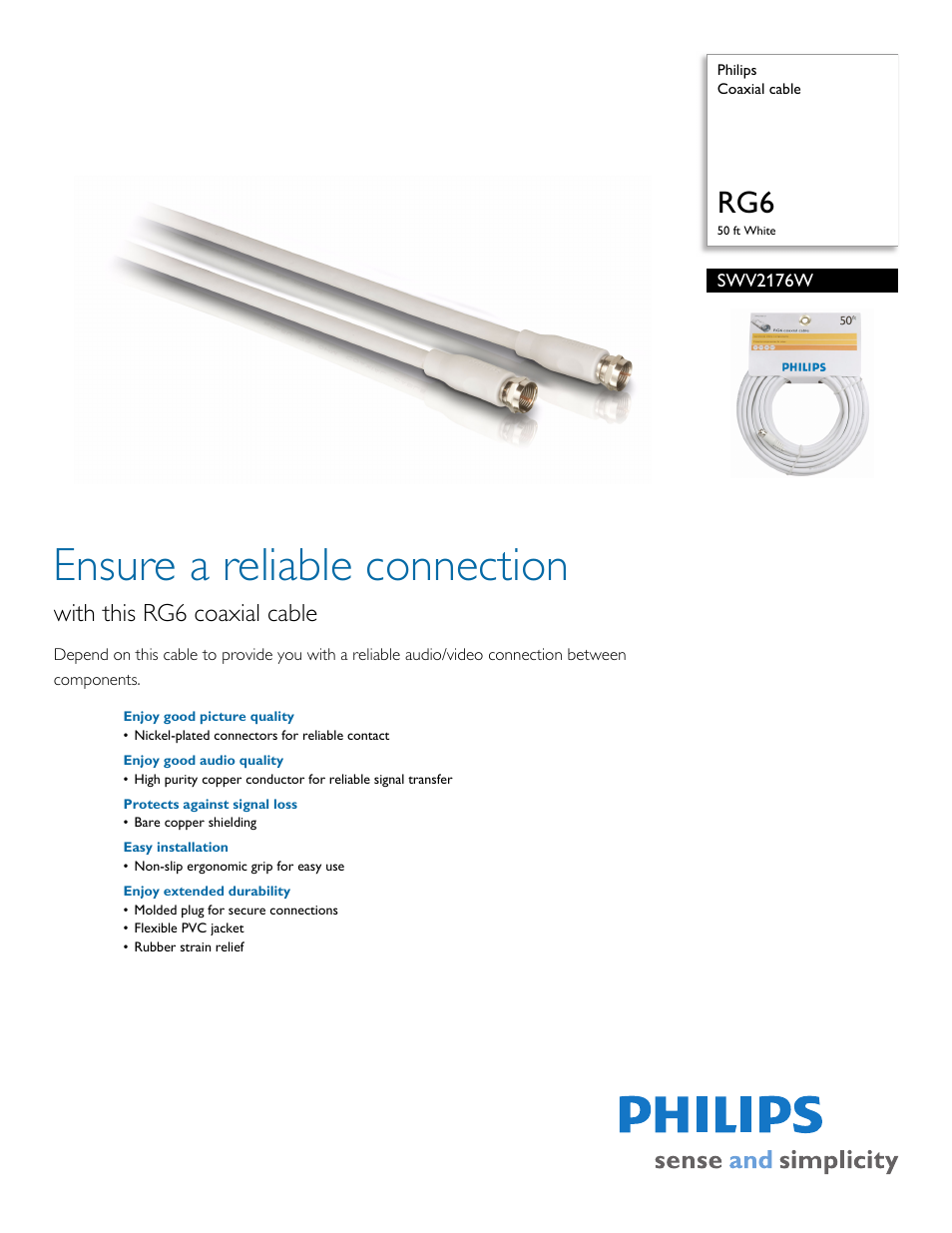 Philips SWV2176W-17 User Manual | 2 pages