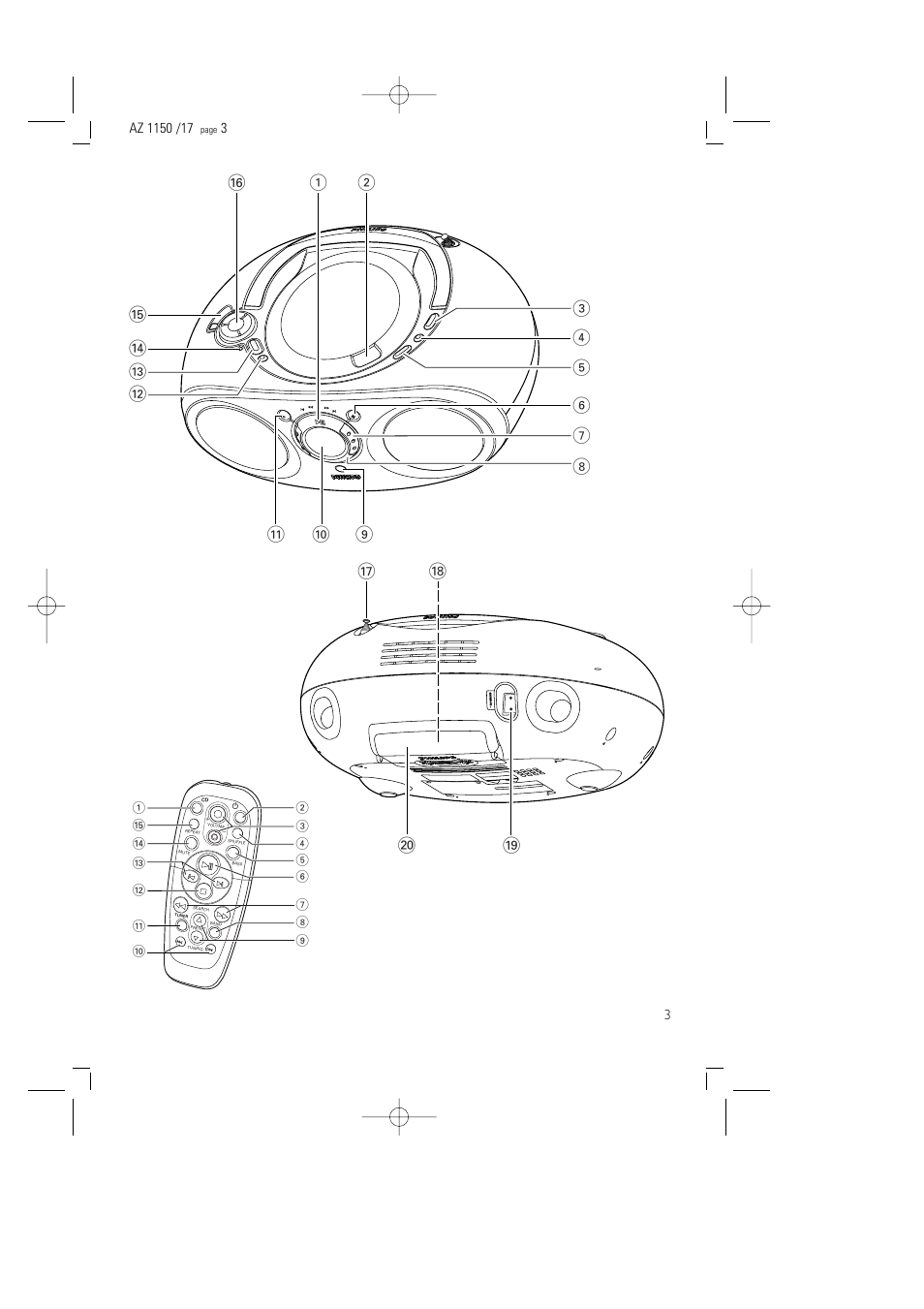 Philips AZ1155 User Manual | Page 3 / 19