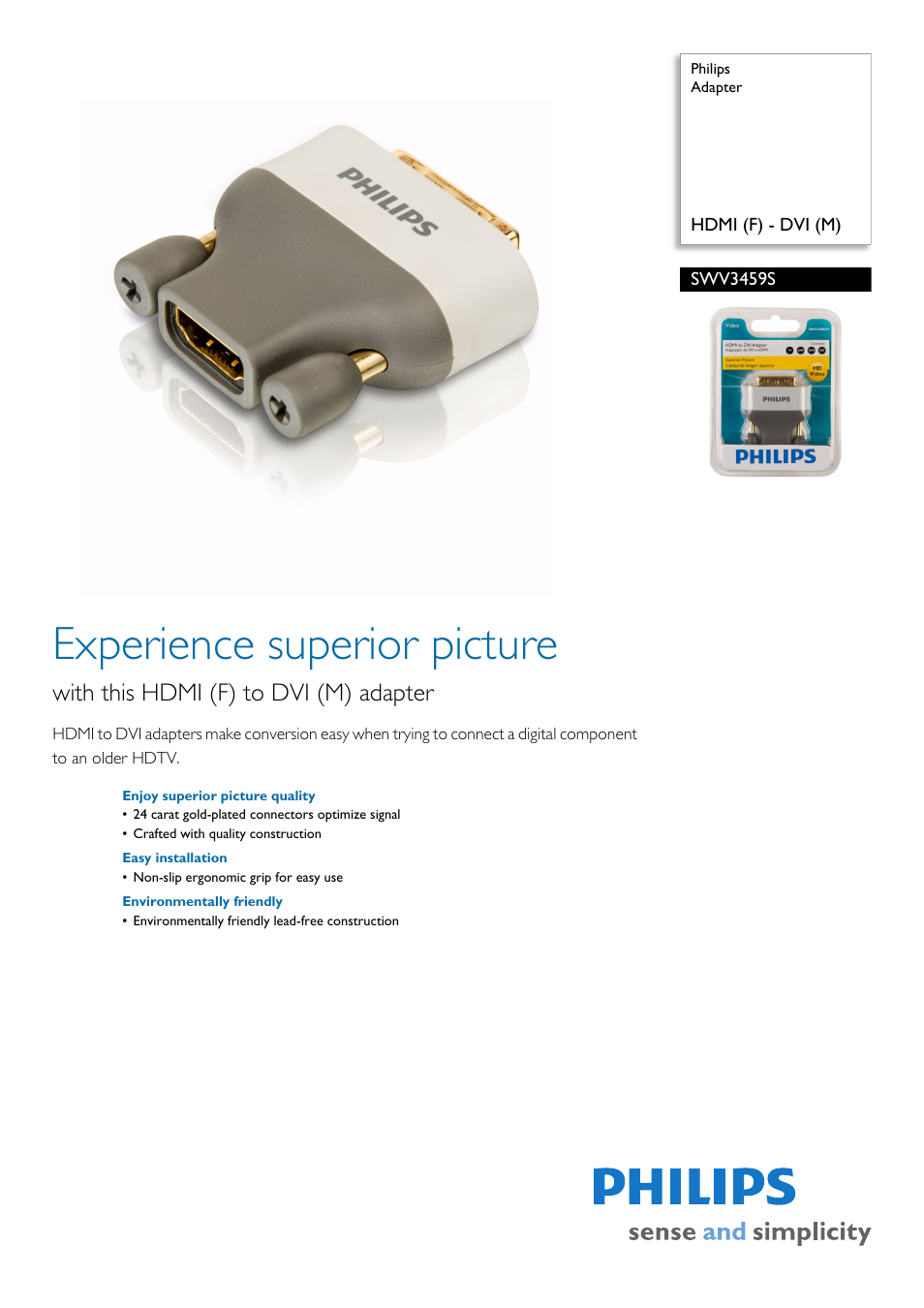 Philips SWV3459S-17 User Manual | 2 pages