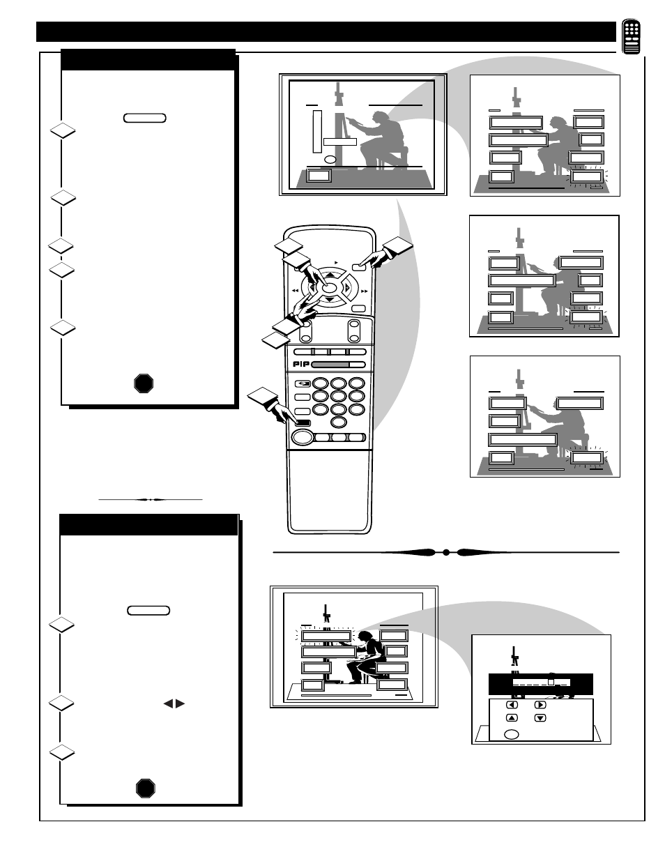 Emote, Ontrol, Peration | Continued, Stop, Smart picture, Change label stop | Philips 8P6054C User Manual | Page 33 / 56