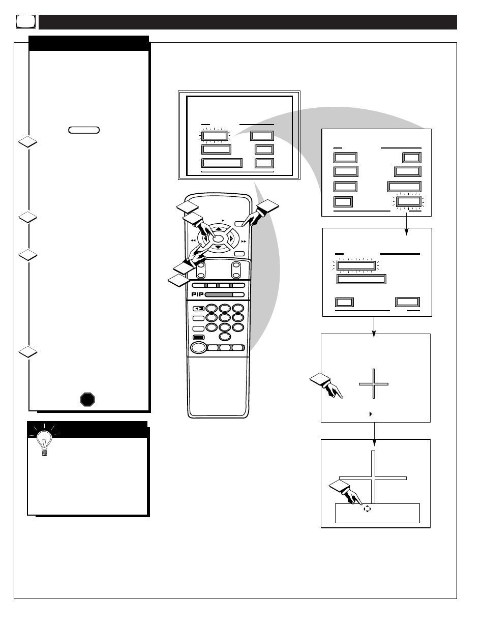 Icture, Ontrols, Continued | Red/blue convergence, Stop | Philips 8P6054C User Manual | Page 8 / 56