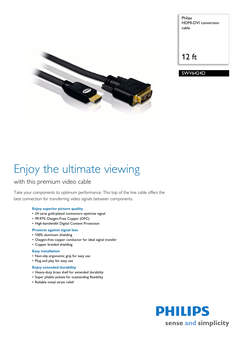 Philips SWV6424D-17 User Manual | 2 pages